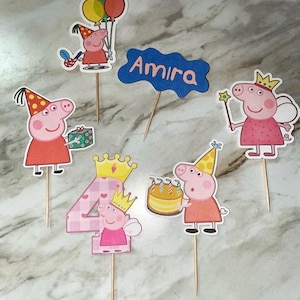 Adornos para cupcakes de Peppa Pig/George Pig