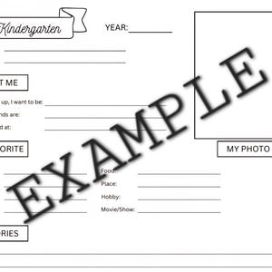 Grade School Memory Box Keepsake School Project Labels