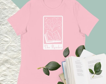 The Reader Tarot Card | Women's Relaxed T-Shirt | Reader T-Shirt, Tarot Card Shirt, Book Lover Tee, Bookish Shirt