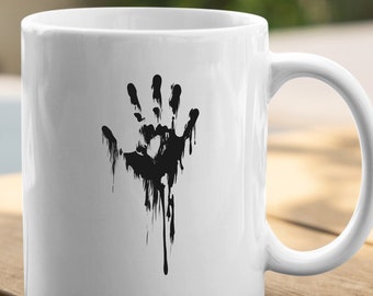 Dead Inside creepy horror look handprint blood print in creepy design for horror and zombie fans horror motif - matt cup