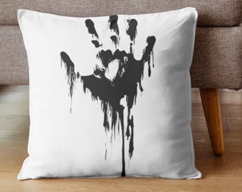 Dead Inside creepy horror look handprint blood print in creepy design for horror and zombie fans horror motif - cushion 40 x 40 cm