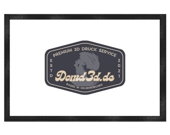 Shop logo DOMD black white print motif on the front and/or back profile picture 3D print - doormat 60 x 40 cm