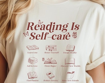Buchliebhaber Shirt: Lesen ist Selbstfürsorge - weiches Unisex T-Shirt
