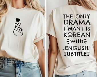 K-Drama Finger Heart Shirt, Korean Lover Gift