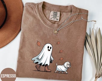 Comfort Colors Ghost Dog T-Shirt - Spooky Halloween Tee