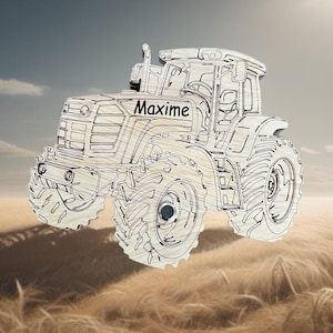 Tracteur bois personnalisé – Demande Parrain ou Témoin – Cadeau original en bois gravé – Idée Baptême ou Mariage