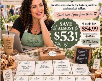 Home Bakery Business Bundle Excel Spreadsheet, Cottage Food Recipe Cost Calculator, Pricing Sheet, Labels, Order Forms & Wholesale Kit