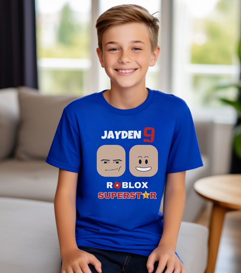 Custom Roblox Kids Birthday Shirt,roblox Shirt,gamer Shirt,roblox Lover ...