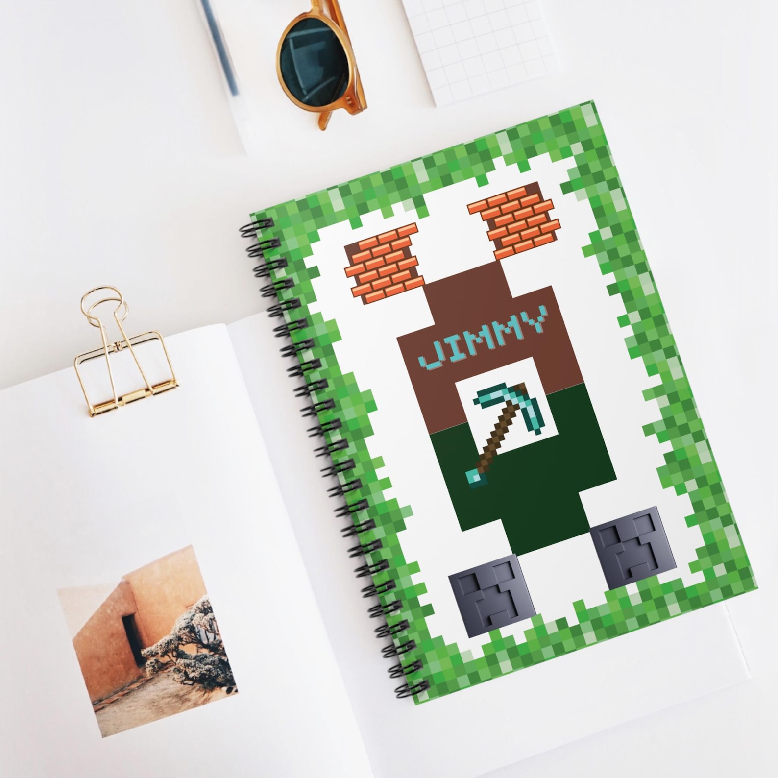 Minecraft Notebook Borders Custom Minecraft Notebook, Minecraft Journal, Back to School Notebook ...