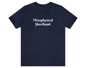Metaphysical Shorthand Original Conversation Tee. Let's talk. Available in Brown Olive Navy Orange Black Army