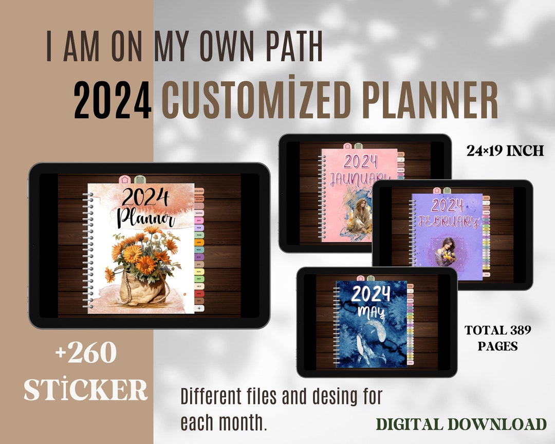 2024 Digital Planner / 2024 Planner Monthly / Yearly Planner 2024