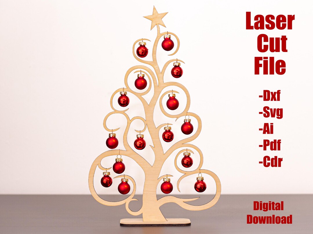 Christmas Tree Laser Cut File, Standing Decoratable Christmas Tree ...