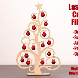 Christmas Tree Laser Cut File, Standing Decoratable Christmas Tree Template, Svg, Dxf
