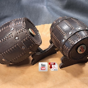 Leder Würfel Fass Muster - Sparschwein, Flasche Box, DnD Würfelhalter PDF Vorlage
