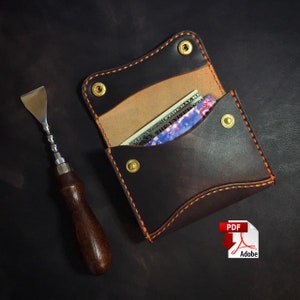 Patrón PDF - Cartera porta tarjetas - Estuche para tarjetas de visita - Patrón de cuero