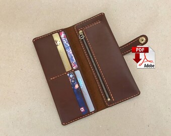 Passport Wallet Leather Pattern – Slim and Long Design, PDF Template