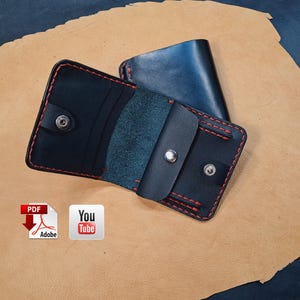 Padrão Couro - Cartão Bifold Wallet - Carteira Pequena - Mini Padrão Bifold