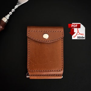 Padrão PDF - Carteira de bolso frontal - Carteira masculina - Padrão de carteira de couro