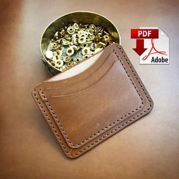 Card wallet Pattern - Cardholder Pattern - PDF Download - Leather Craft