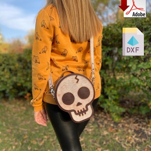 Umhängetasche - Ledertasche Muster - Gothic Geldbörse