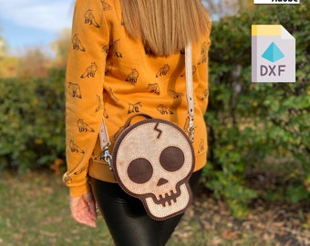 Umhängetasche - Ledertasche Muster - Gothic Geldbörse