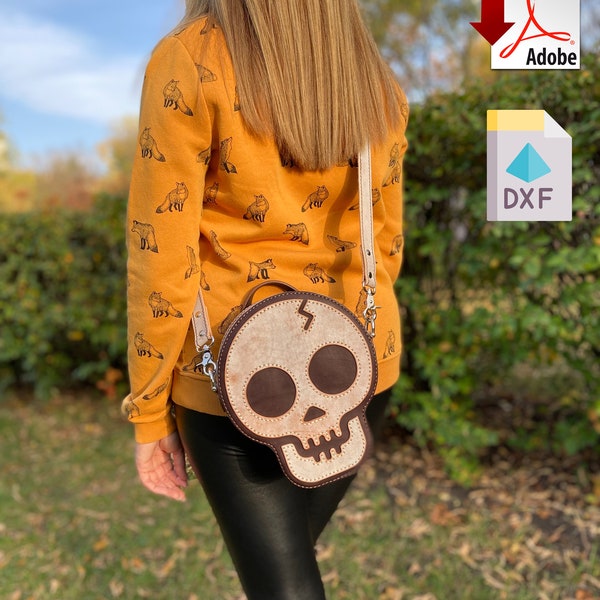 Cross body bag - Leather bag pattern - Gothic purse