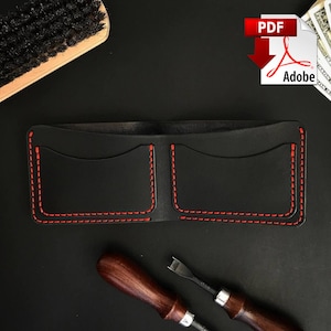 PDF Pattern - Minimalistischer Geldbeutel - Leder Kartenhalter - Schnittmuster Leder Geldbörse