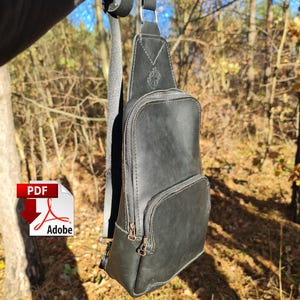 Leder Sling Bag PDF Pattern Zipper Cross Body Bag