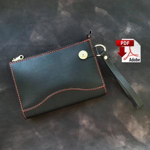 Leather shop clutch wristlet