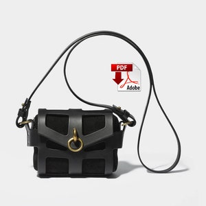 PDF Schnittmuster für kleine Crossbody-Tasche, Damen Geldbörse Digital mit verstellbarem Riemen, Sofort-Download Damen Schultertasche Vorlage