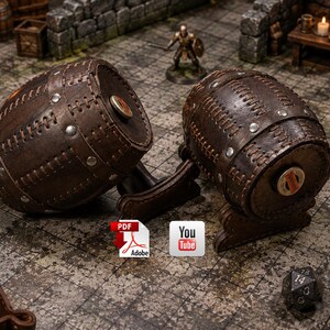 Leather Dice Holder D&D Pattern – Piggy Bank, Bottle Box, DnD PDF Template