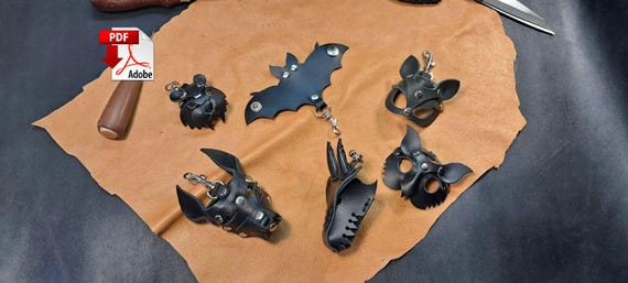 Leather Patterns Key Fob - Keychain Template PDF