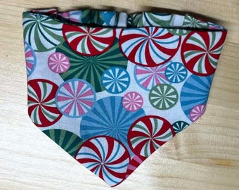 Bandana para perro color menta / Elástica, hecha a mano / Coletero / Para llevar sobre la cabeza / Navidad / Festivos