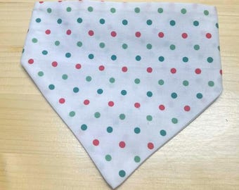 Pañuelo navideño de lunares para perro / Pañuelo con cuello rojo y verde sin cordones / Festivo / Navidad