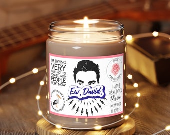 David Rose Schitt's Creek themed candle