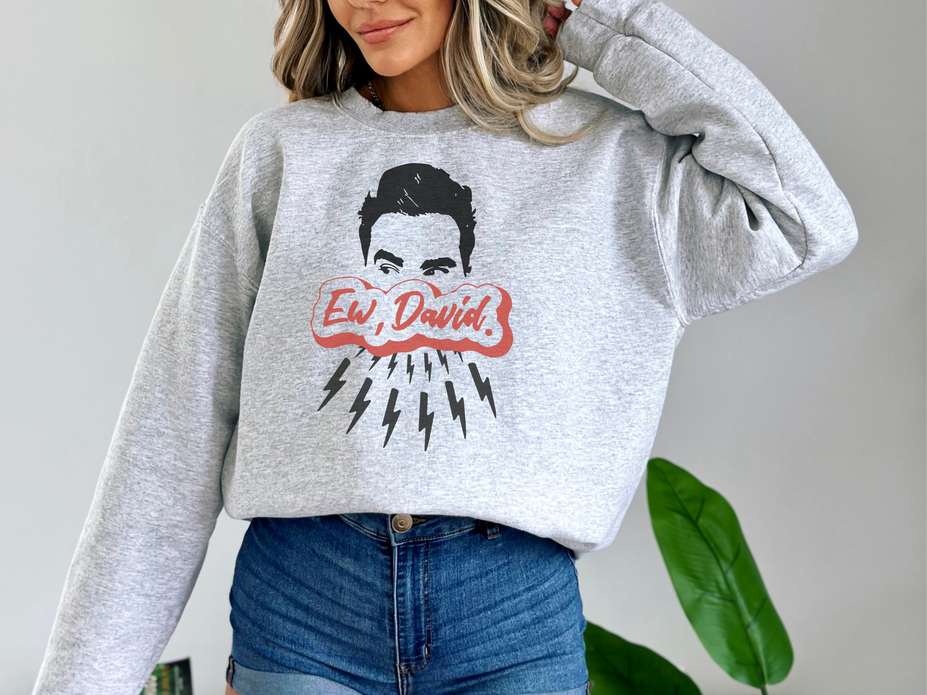 Ew David Schitt's Creek Crewneck Sweatshirt (unisex) bebe, David Rose, rosebud motel, funny schitt's creek gifts, oversized sweatshirt