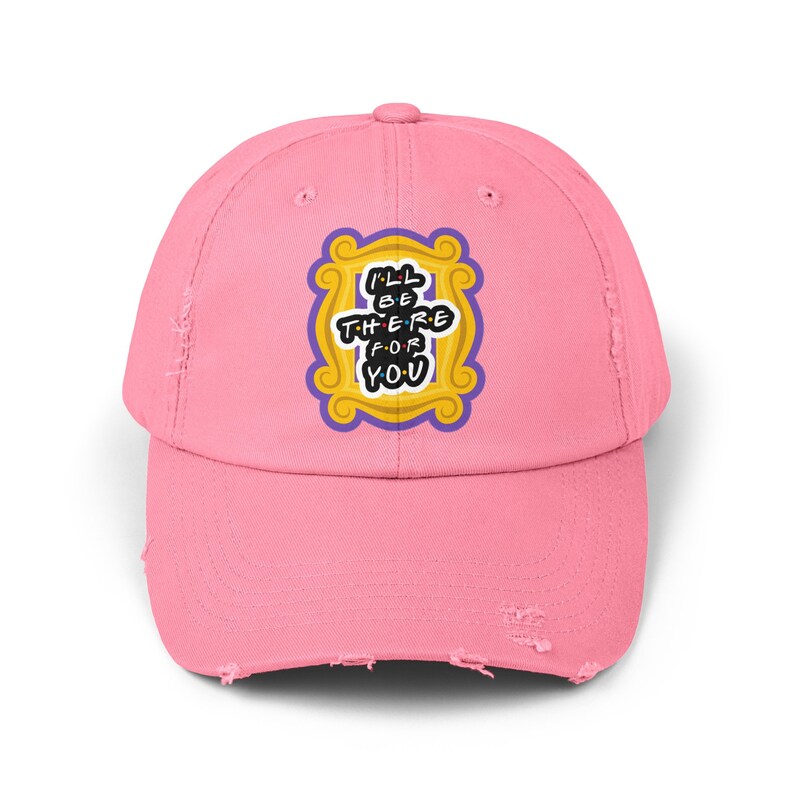 ""I'll Be There for You"" Baseball Cap, Vintage, inspiriert von Freunden." True Pink