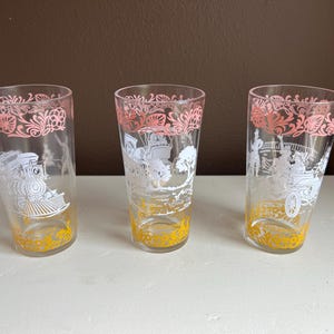 Vintage Hazel Atlas “Americana” Series Drinking Glasses/Tumblers - Set Of 3