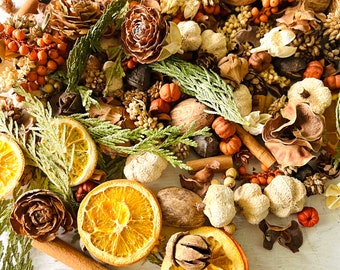 Fall Potpourri | Fall Home Scents | Home Aromatherapy | Dried Botanical | Cedar Roses | Dried Fruit | Bowl Filler | Bowl Potpourri