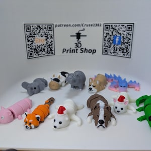 3D Printed Fidget Toys - Baby Animal Figures - Stress Relief Toys for Kids & Adults - Cute Fidget Toys for Sensory Play - Unique Animal Stre