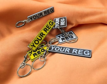 Custom 3D Printed UK Number Plate Keyring – Personalised Car & Motorbike/motorcycle Reg Gift
