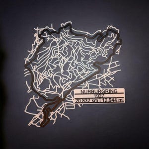 3D Printed Racetrack Wall Art – Mugello, Silverstone, Monaco, Catalunya, Nürburgring | Motorsport-Inspired Decor