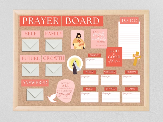 Prayer Board Starter Kit Pink Prayer Board Template 