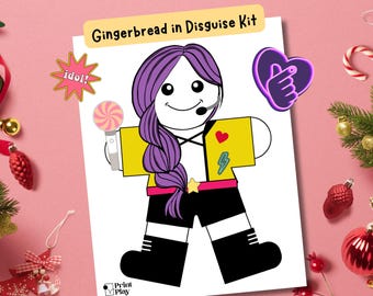 Kpop Star Gingerbread Disguise | Kids' Gingerbread Craft Template