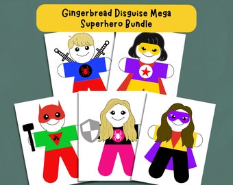 Superhero Gingerbread Disguise Kit: Kids' Craft Activity (PDF Pattern)