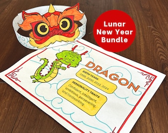 Lunar New Year Craft Bundle: Paper Crown & Coloring Pages (PDF)