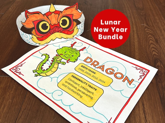 Lunar New Year Craft Bundle: Paper Crown & Coloring Pages (PDF)