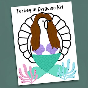 Mermaid - Turkey in Disguise | Disguise a Turkey Kit | Turkey Kids Craft