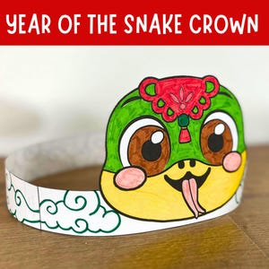 Corona di carta per il capodanno lunare / Capodanno cinese 2025 / Attività per bambini dell'anno del serpente