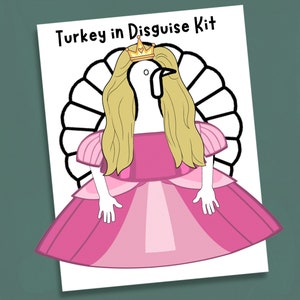 Princess - Turkey in Disguise | Disguise a Turkey Kit | Turkey Kids Craft | Build your Own Princess